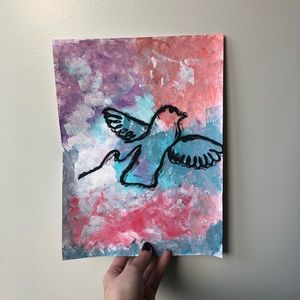 Cotton Candy Bird Painting